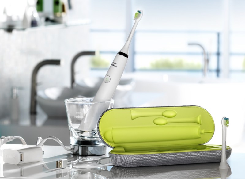 electric toothbrush in a glass