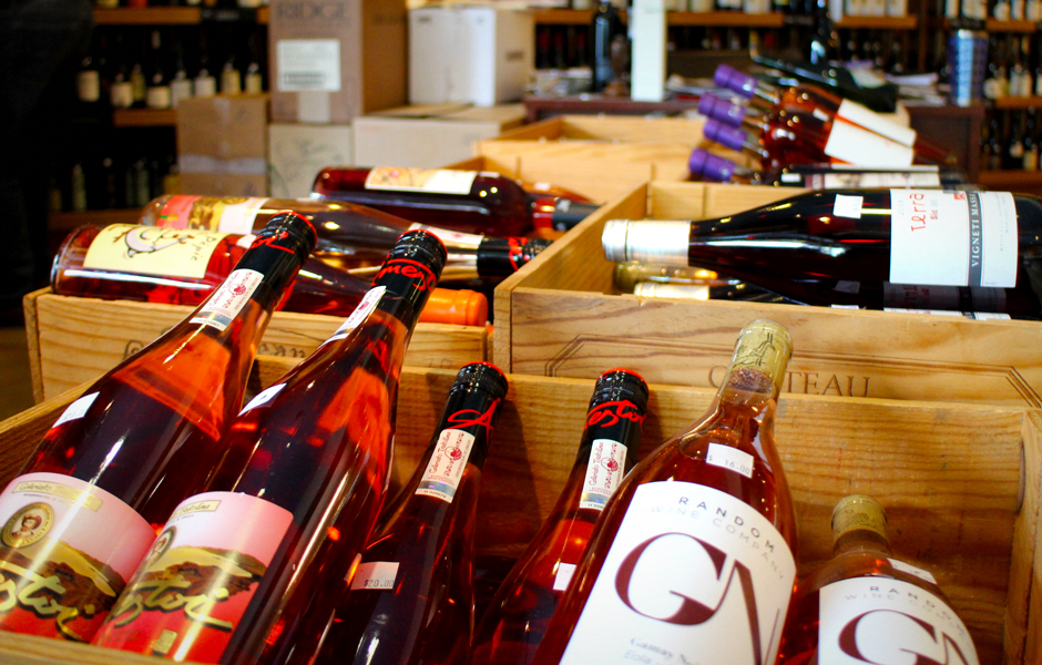 Bottles of rose