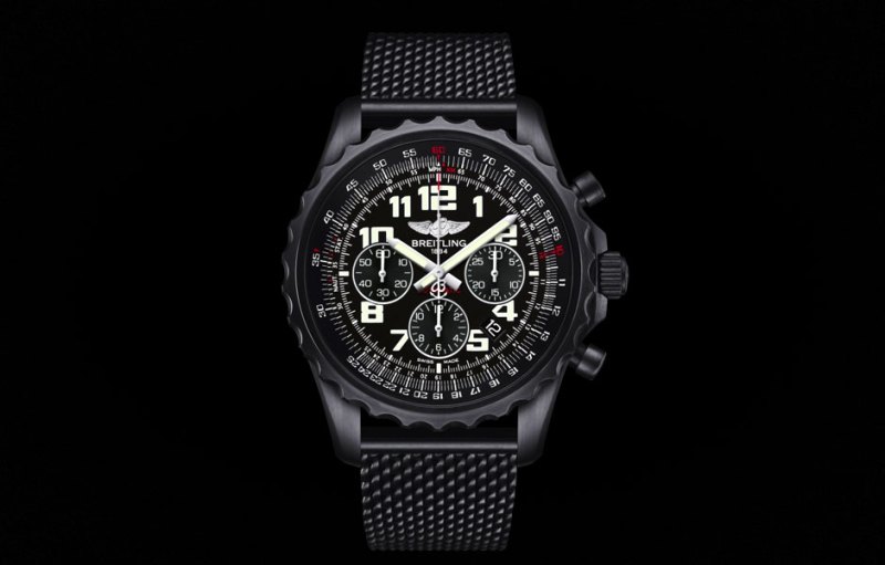 manual wind breitling chronospace automatic blacksteel watch 1