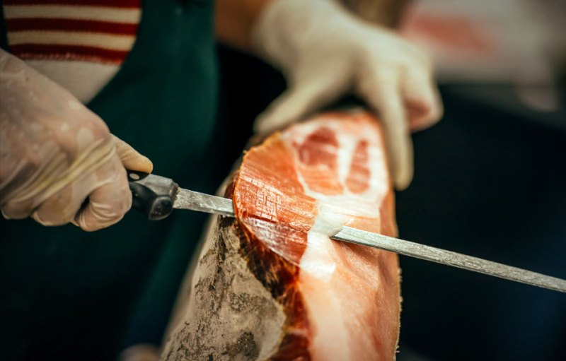 Slicing prosciutto