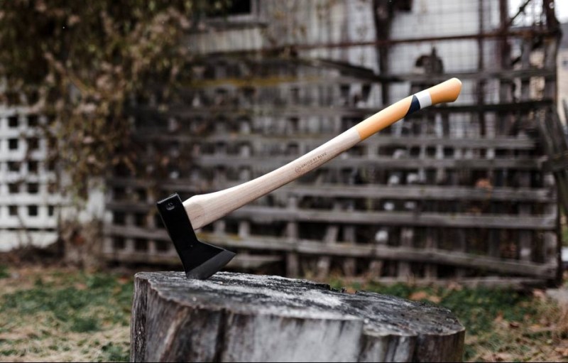 Axe in a wood stump