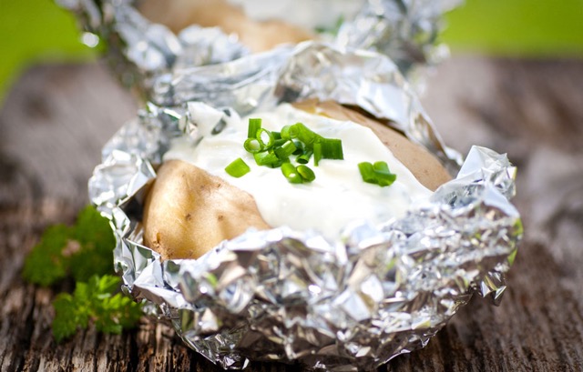 grilled baked potato