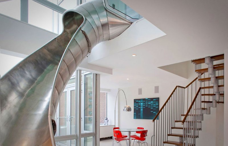 who needs stairs these houses have indoor slides slide