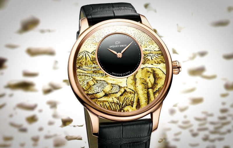 the manual wind jacquet droz petite heure minute mosaic elephant jaquet