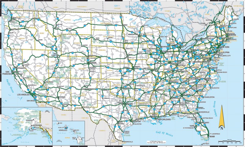 la to nyc across the us in four days flat united states road map highways