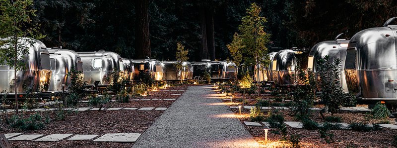 Airstream trailers at Autocamp