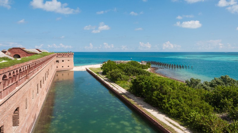 Breathtaking aerial view of the Dry Tortugas National Park.