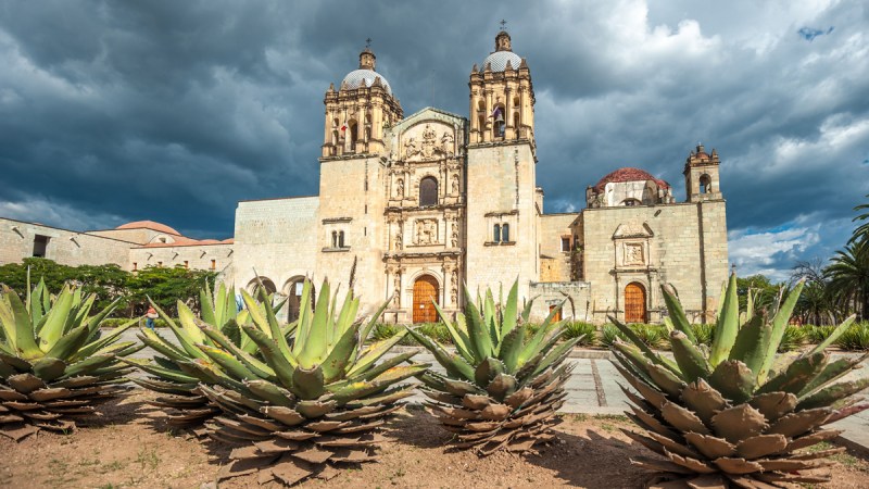 Church of Santo Domingo de Stock Guzman in Oaxaca, Mexico