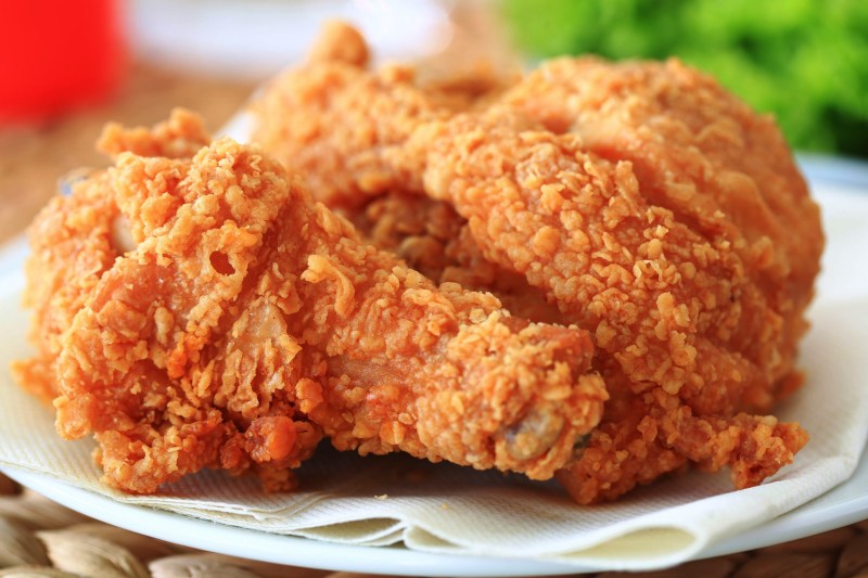 Fried chicken leg and wing