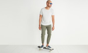 Marine Layer Tees Saddle Pocket Tee in Natural Lafayette Stripe