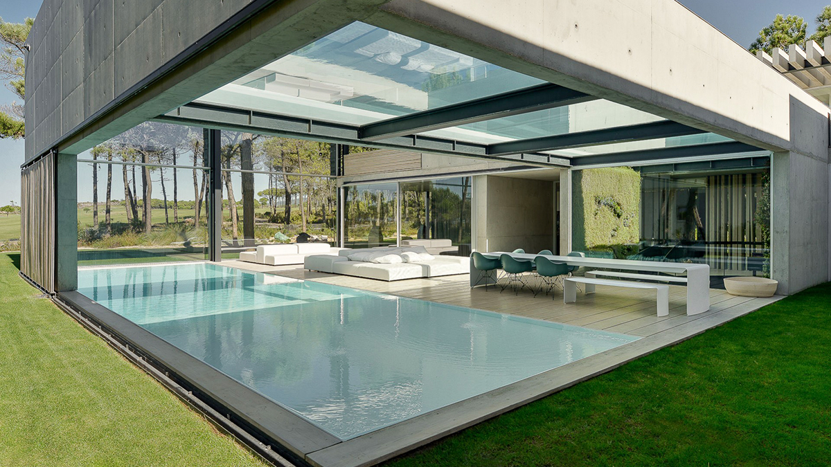 The Wall house glass bottom pool