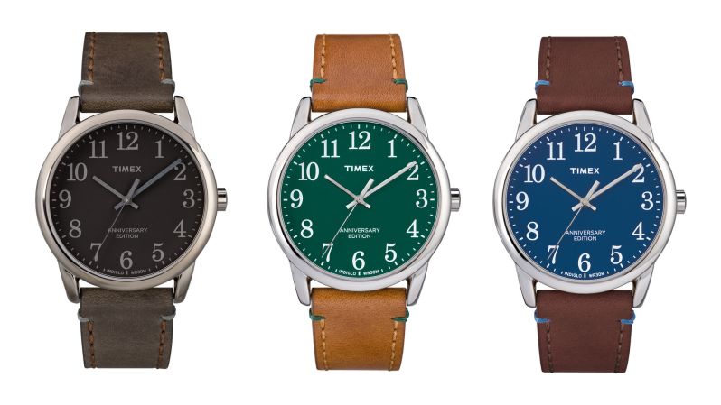 Timex watches in a line.