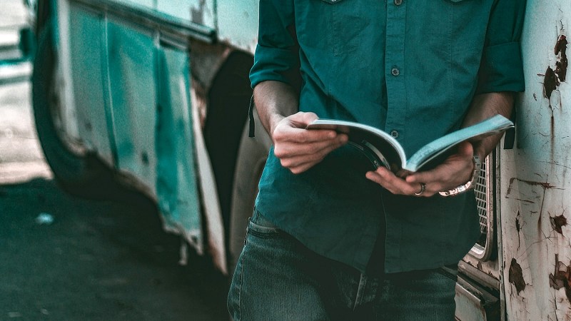 Man reading a book