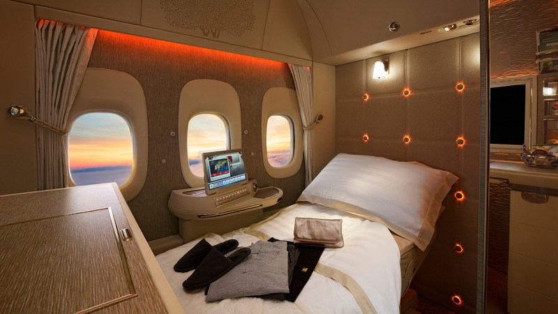 best business class emirates bed