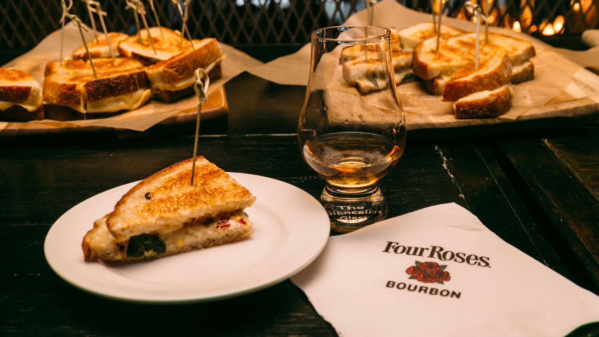 the manual four roses bourbon pairing food grilled cheese 1