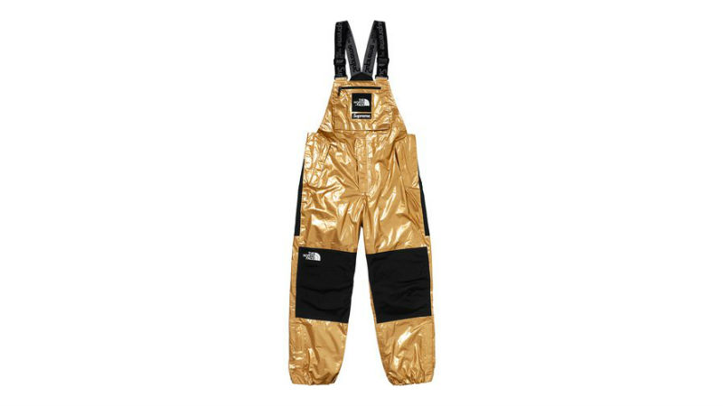 the north face supreme mountain bib pants gold