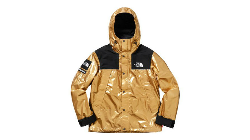 the north face supreme mountain parka gold