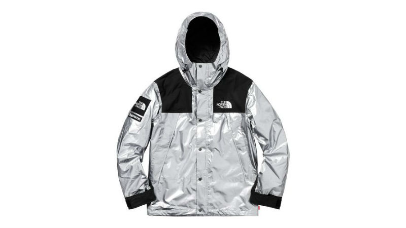 the north face supreme mountain parka silver