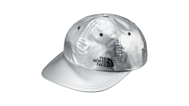 the north face supreme panel hat silver