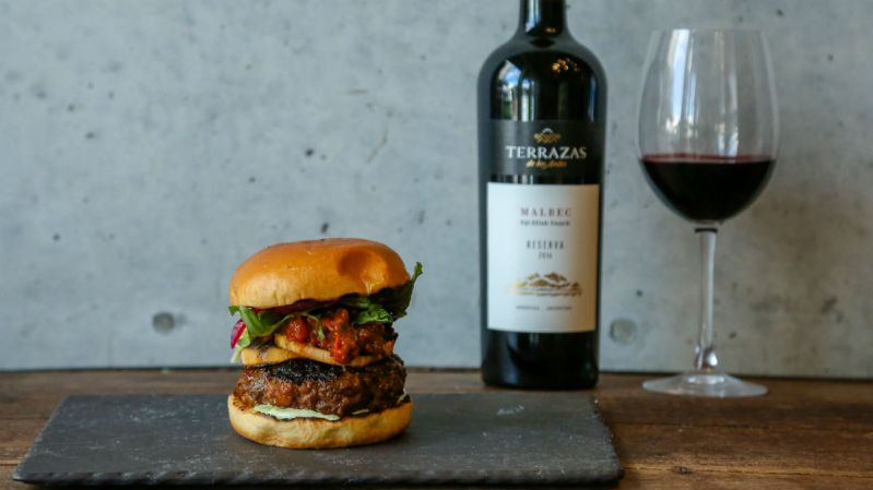 chorizo burger recipe aaron sanchez rerrazas de los andes reserva malbec