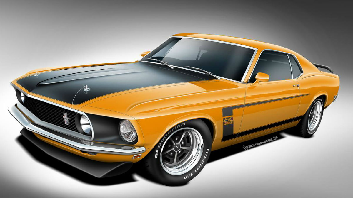 classic recreations ford mustang boss 302 rendering