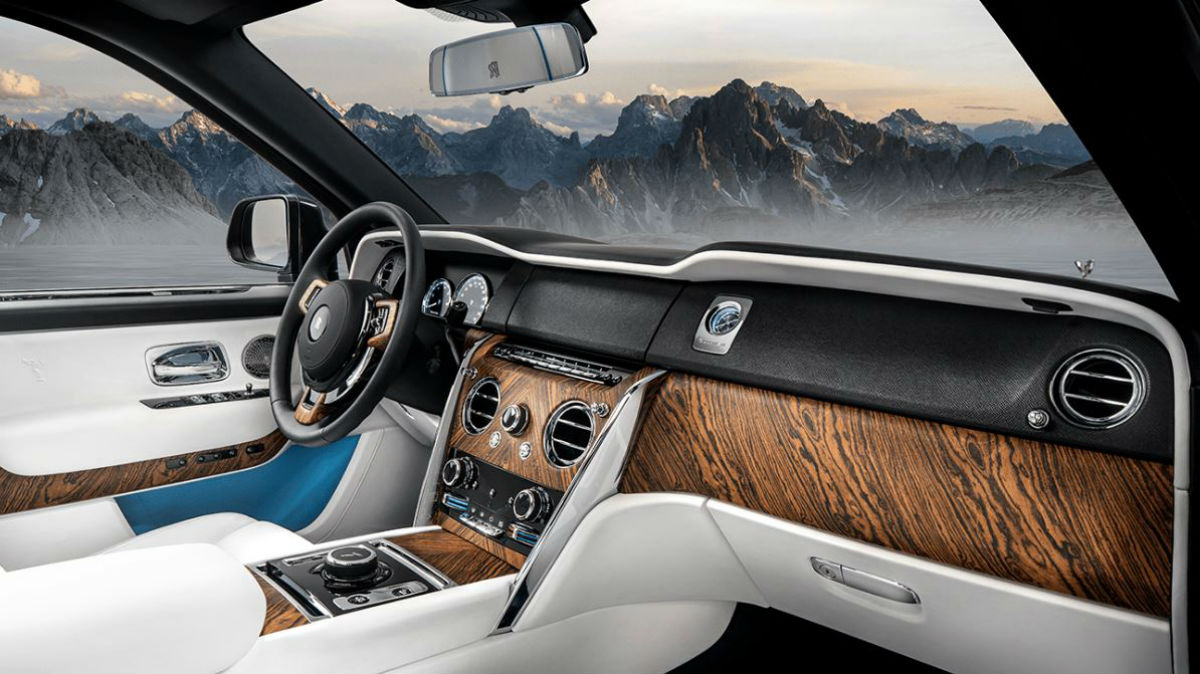 rolls royce cullinan suv diamond release interior white front seat