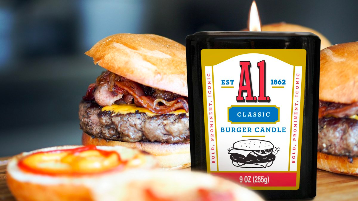 a1 sauce meat scented candles fathers day gift a 1  classic burger candle