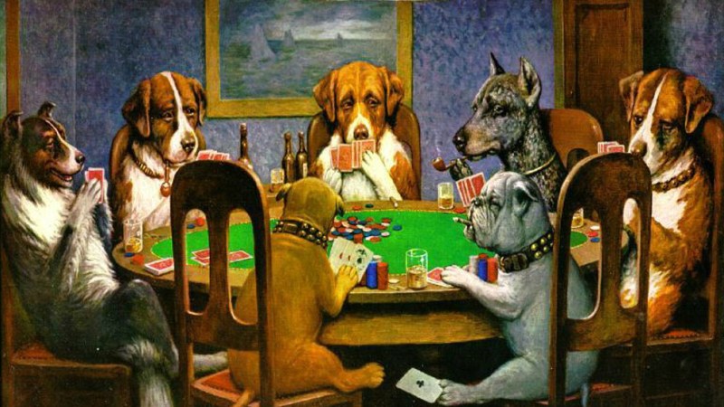 dogs playing poker image poker night