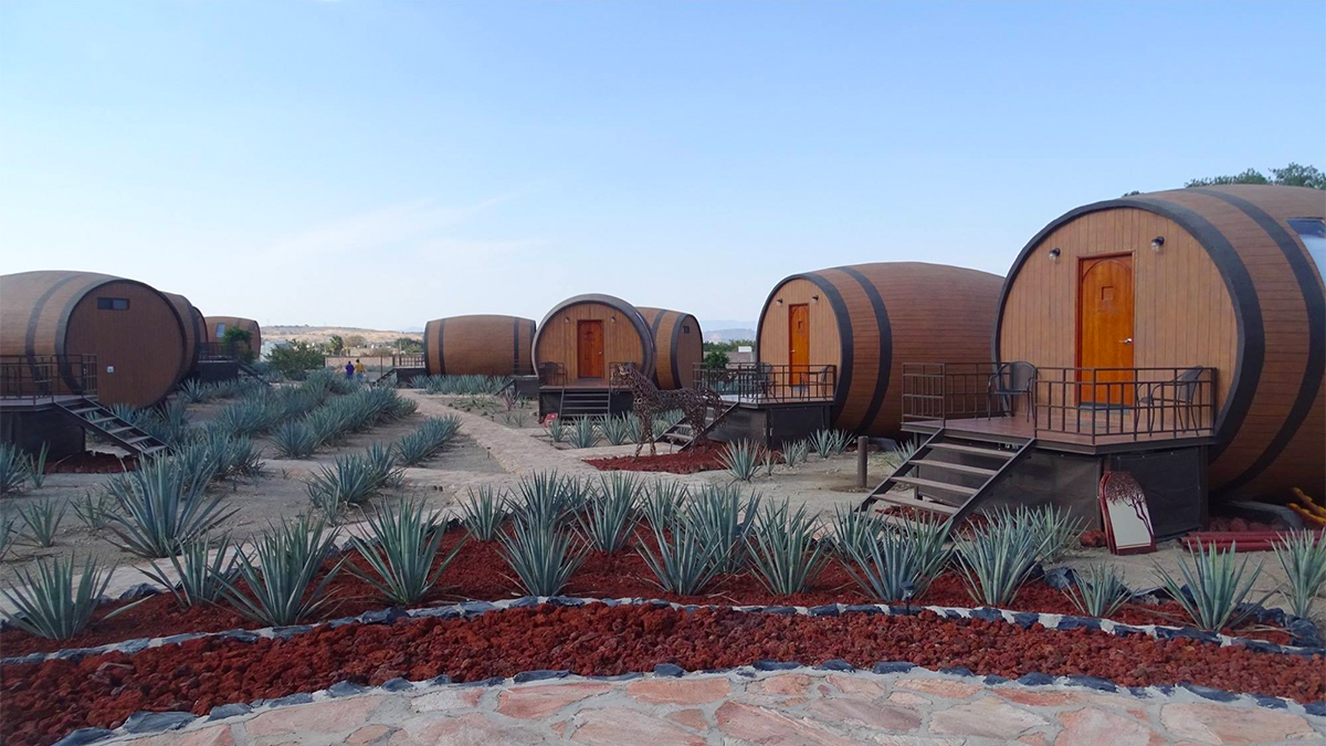 sleep in a giant tequila barrel at one of kind mexican distillery hotel matices de barricas 2