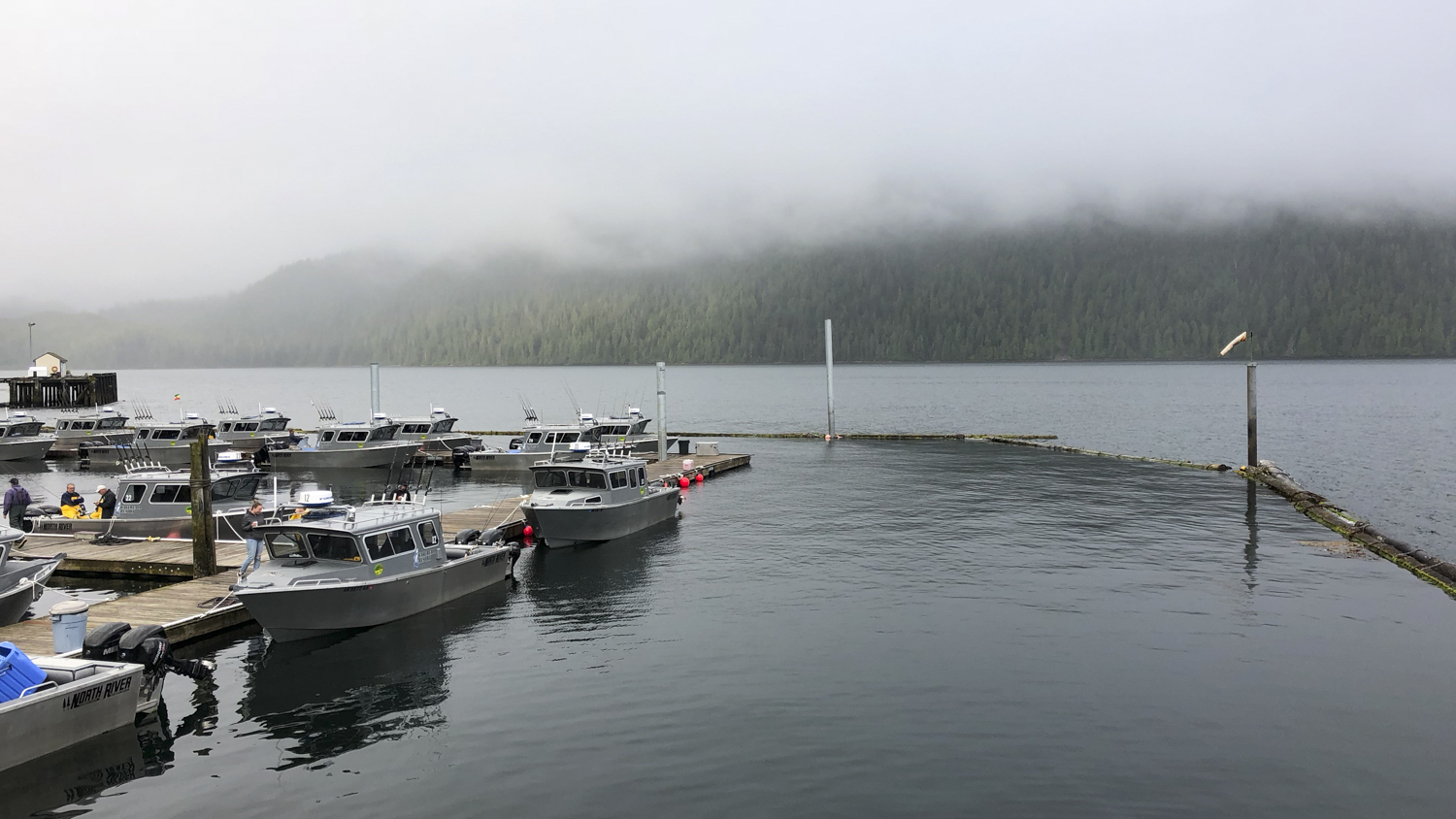 salmon fishing in alaska waterfall resort buildings 6