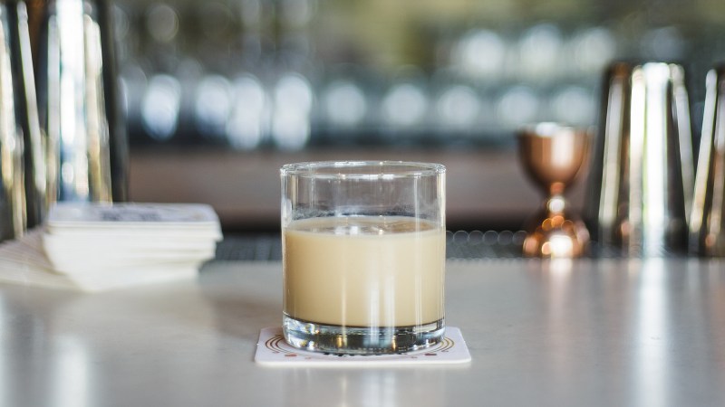 A White Russian on a countertop.