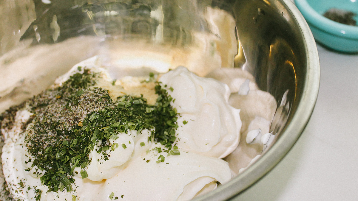 ranch ingredients in bowl