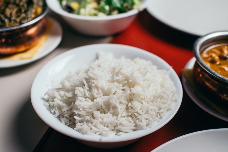 Cooked white rice