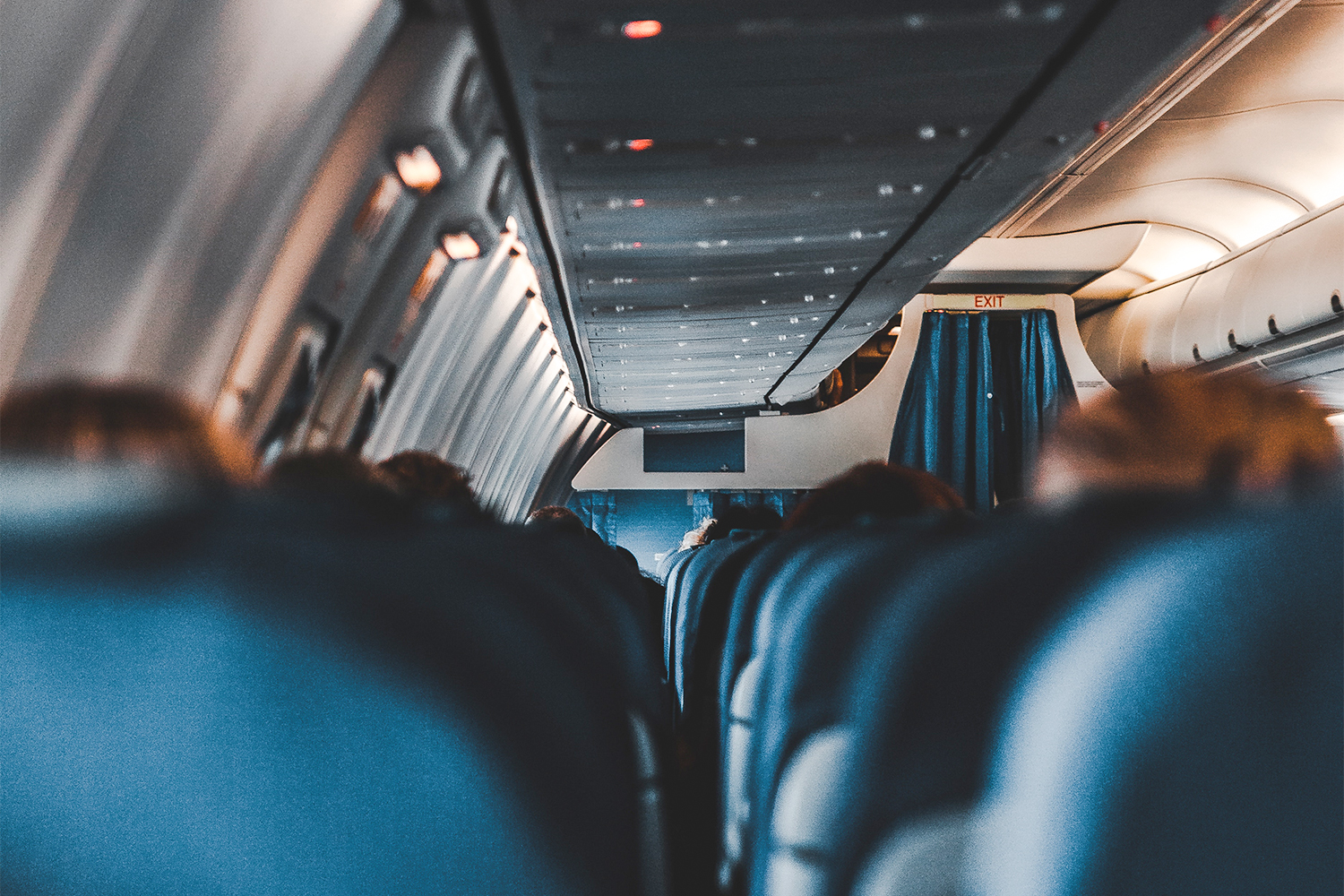 Inside of a plane.