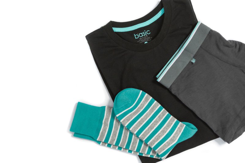 For just , Basic Man will send you the same three items every month: A T-shirt, boxer briefs, and socks in various neutral colors.