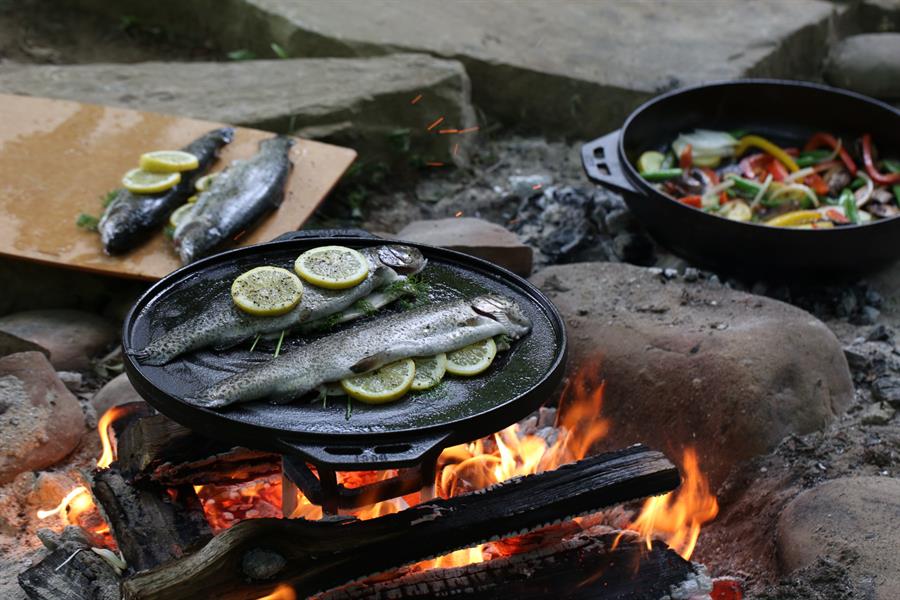 How to use a Cook-It-All from Lodge Cast Iron  Five cooking  configurations. Two pieces of cast iron. Endless possibilities. The Cook-It- All combines the utility of a cast iron camp Dutch oven