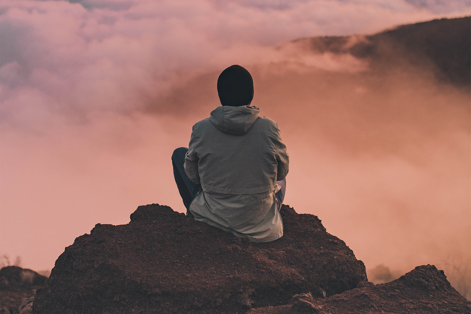Man relaxing and meditating