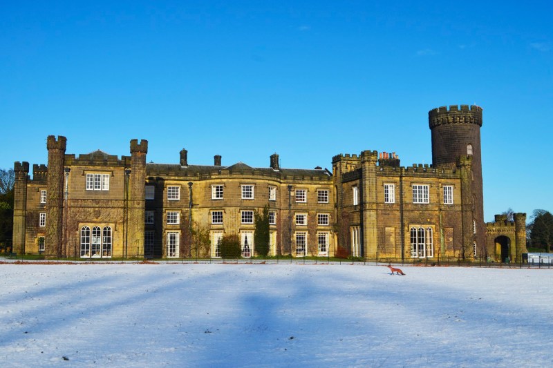 Exterior of Swinton Estate in Yorkshire, England.