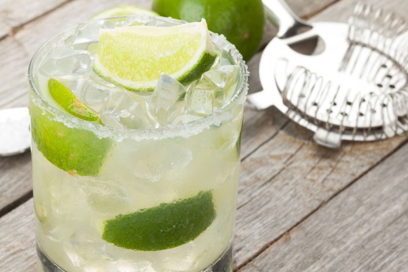 Margarita garnished with lime.