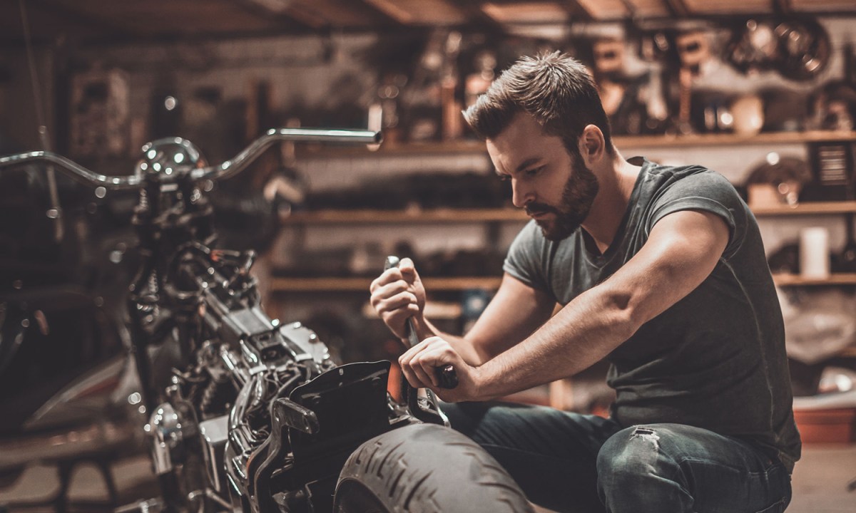 Motorcycle repair garage