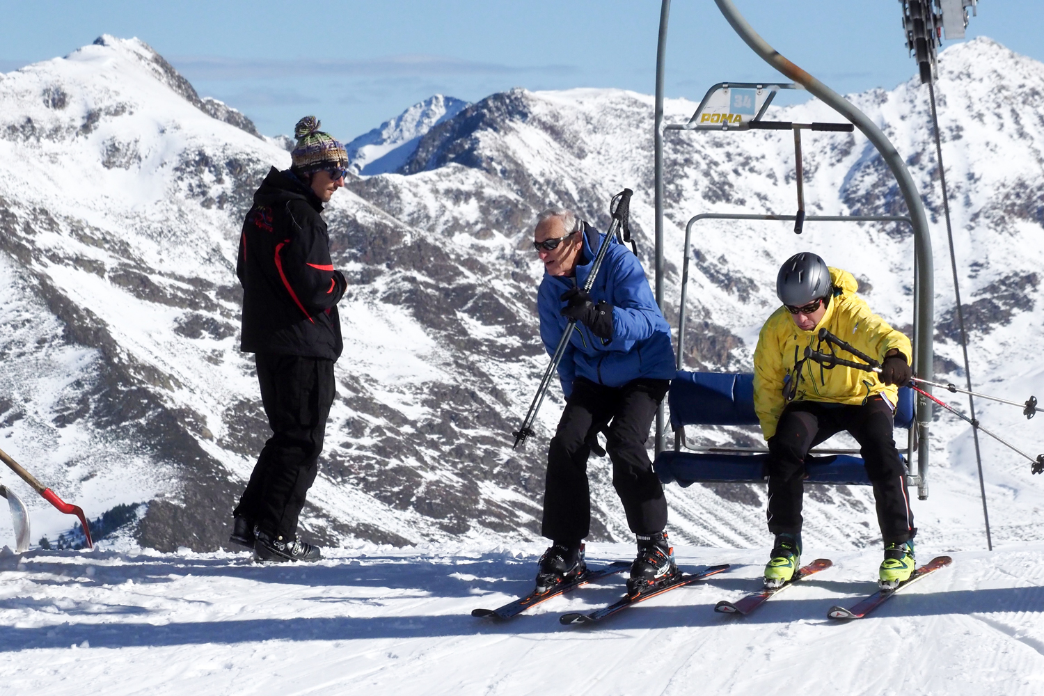 People on ski lift