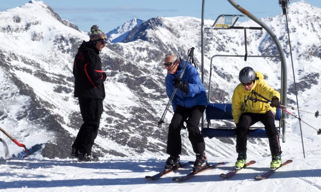 People on ski lift