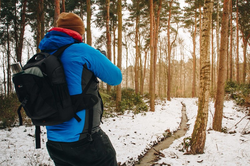 winter camping hiking snow backpack gear