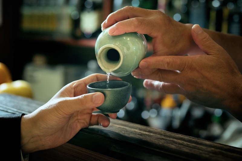 Pouring sake