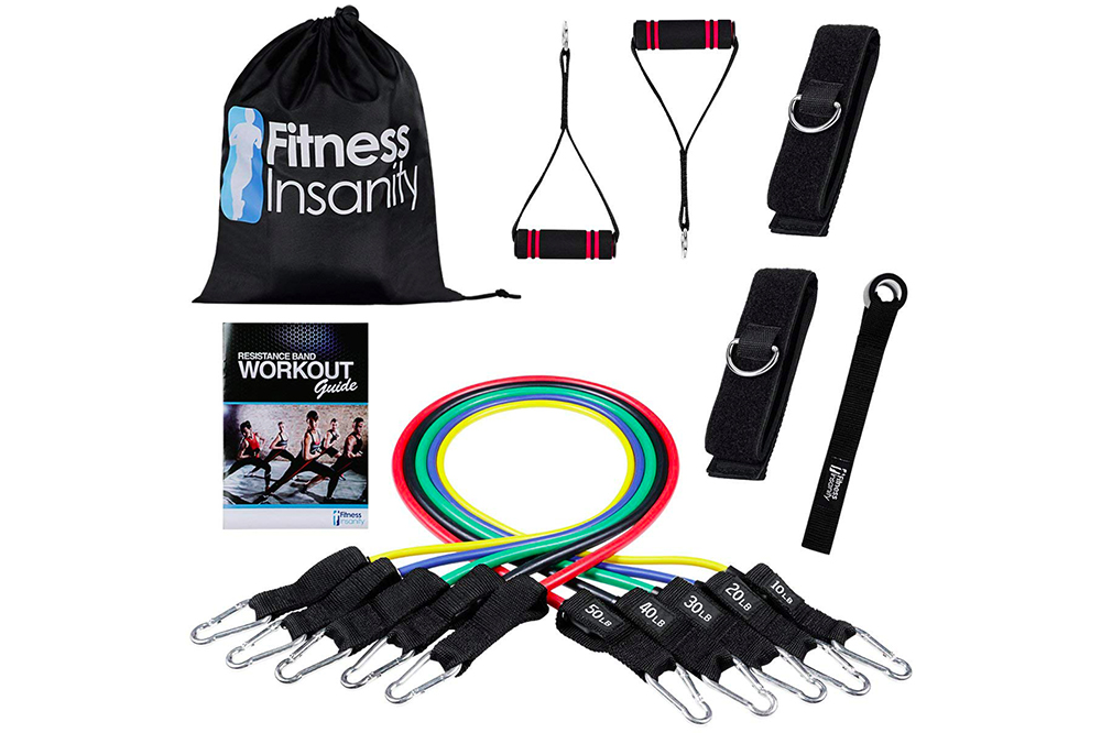5-Piece Exercise Bands Fitness Insanity Resistance Bands Set 