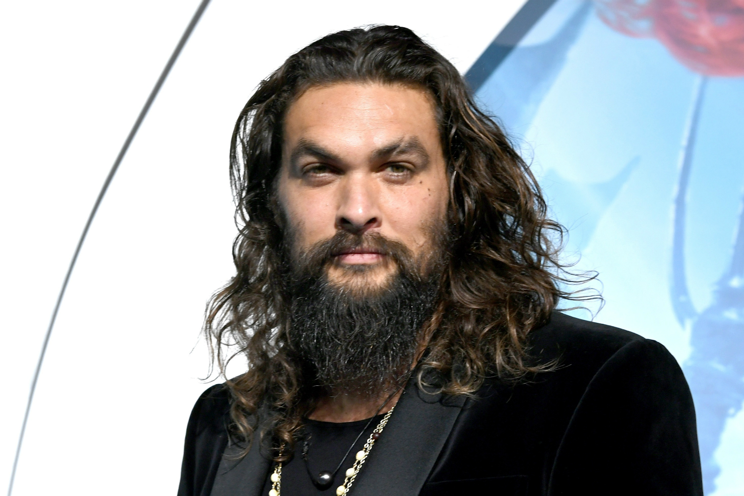 Jason Momoa with long hair and beard