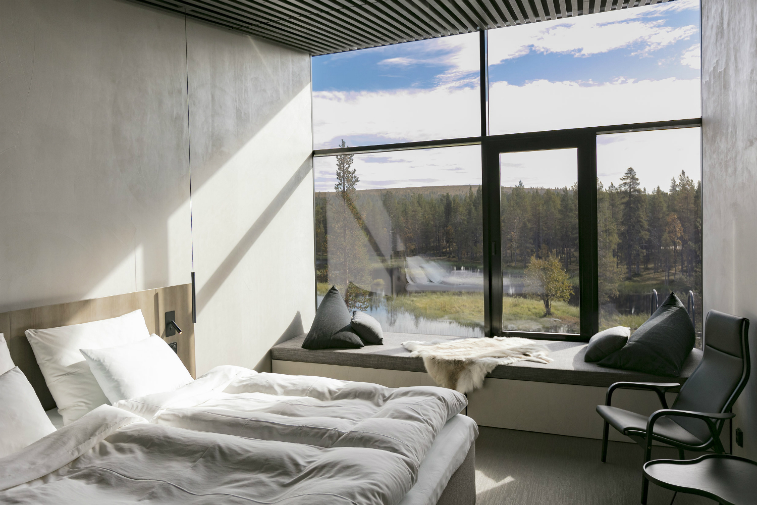 architecture javri lodge hotel finland bedroom interior 1