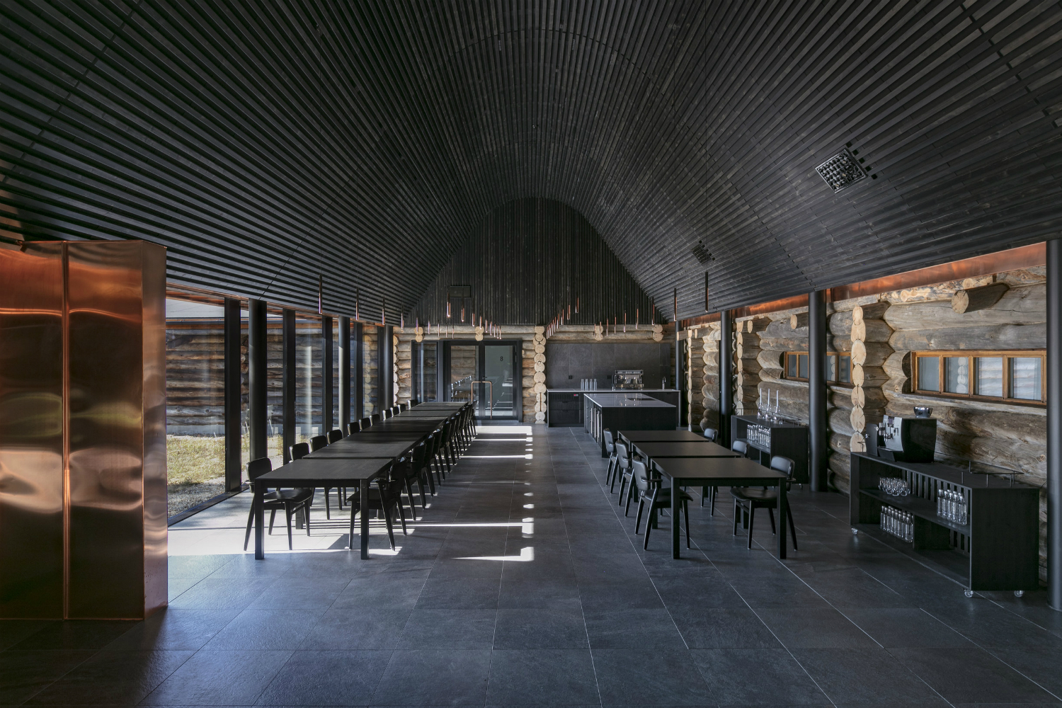 architecture javri lodge hotel finland hall interior 1