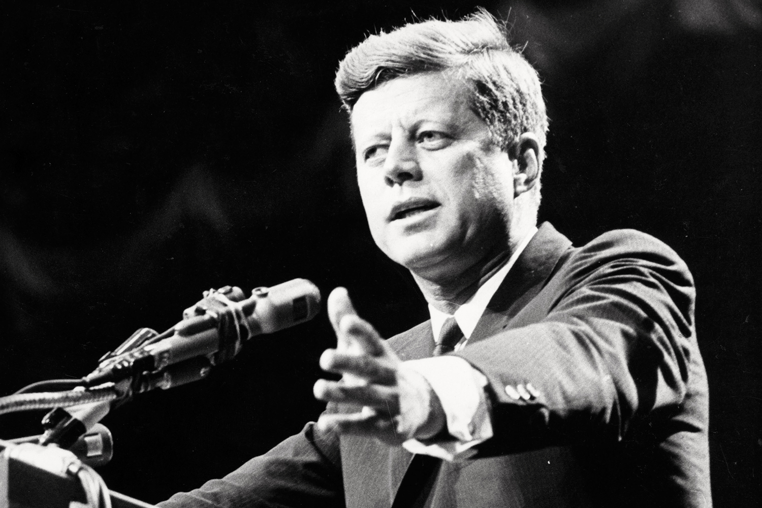 John F. Kennedy giving a speech.