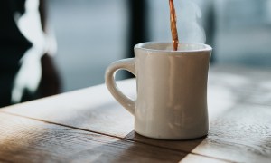 Pouring a cup of coffee